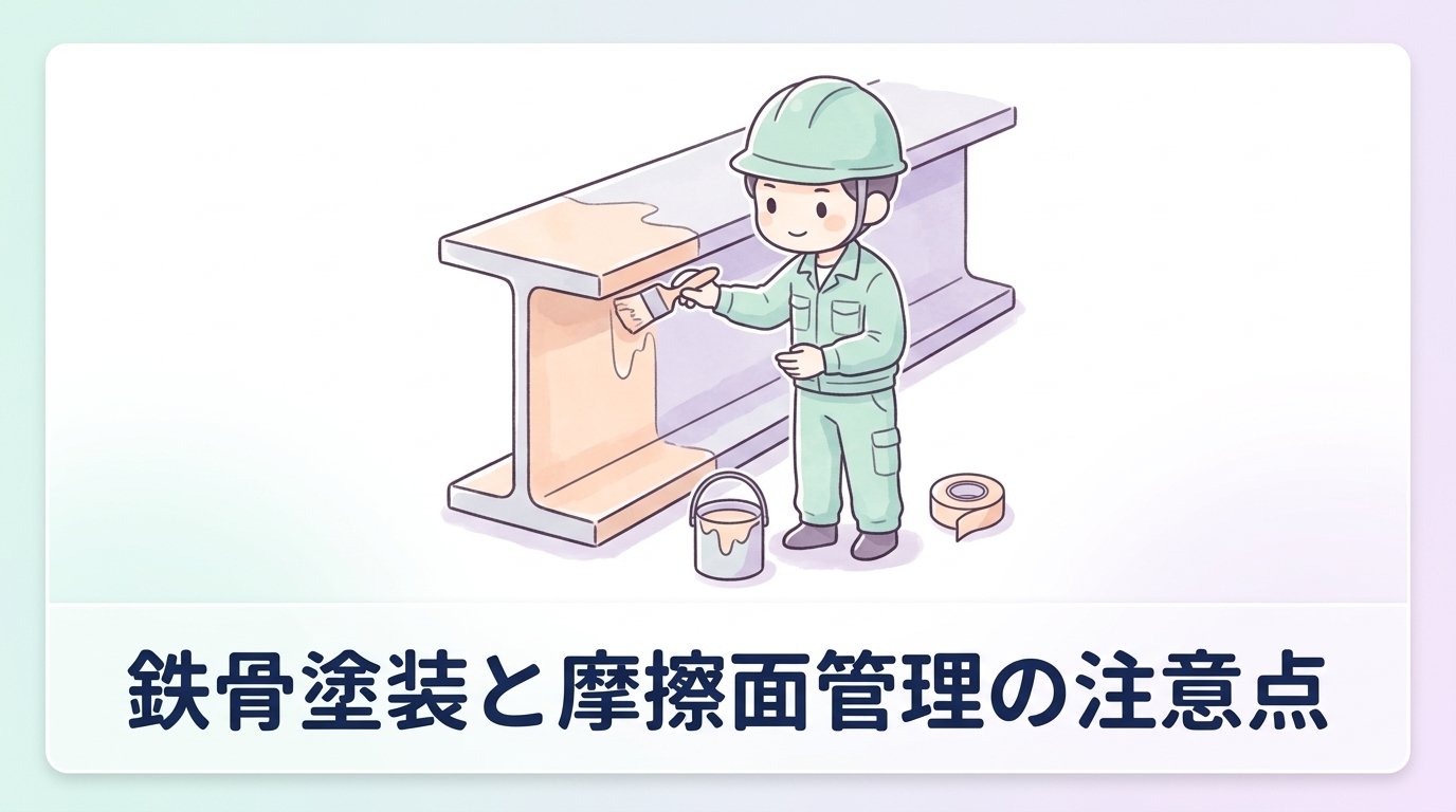 鉄骨のさび止め塗装と摩擦面のマスキング管理に関する注意事項