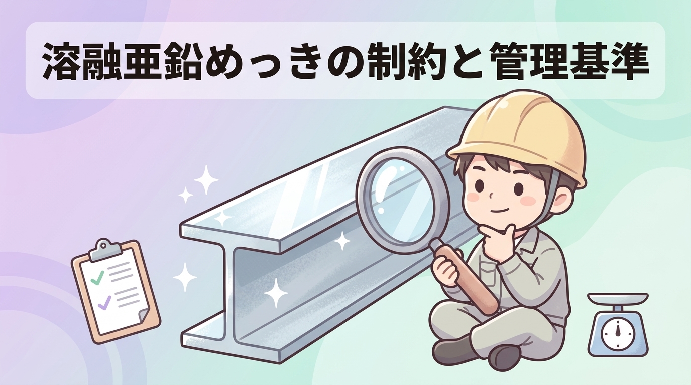 溶融亜鉛めっき工法を採用する際の制約と管理基準