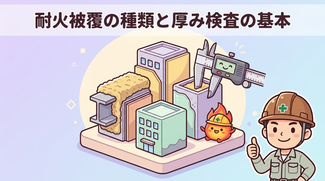 耐火被覆の種類と吹付けロックウールの厚み検査方法