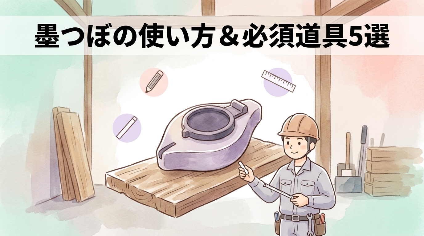 墨つぼの使い方と建築現場で必須の道具5選