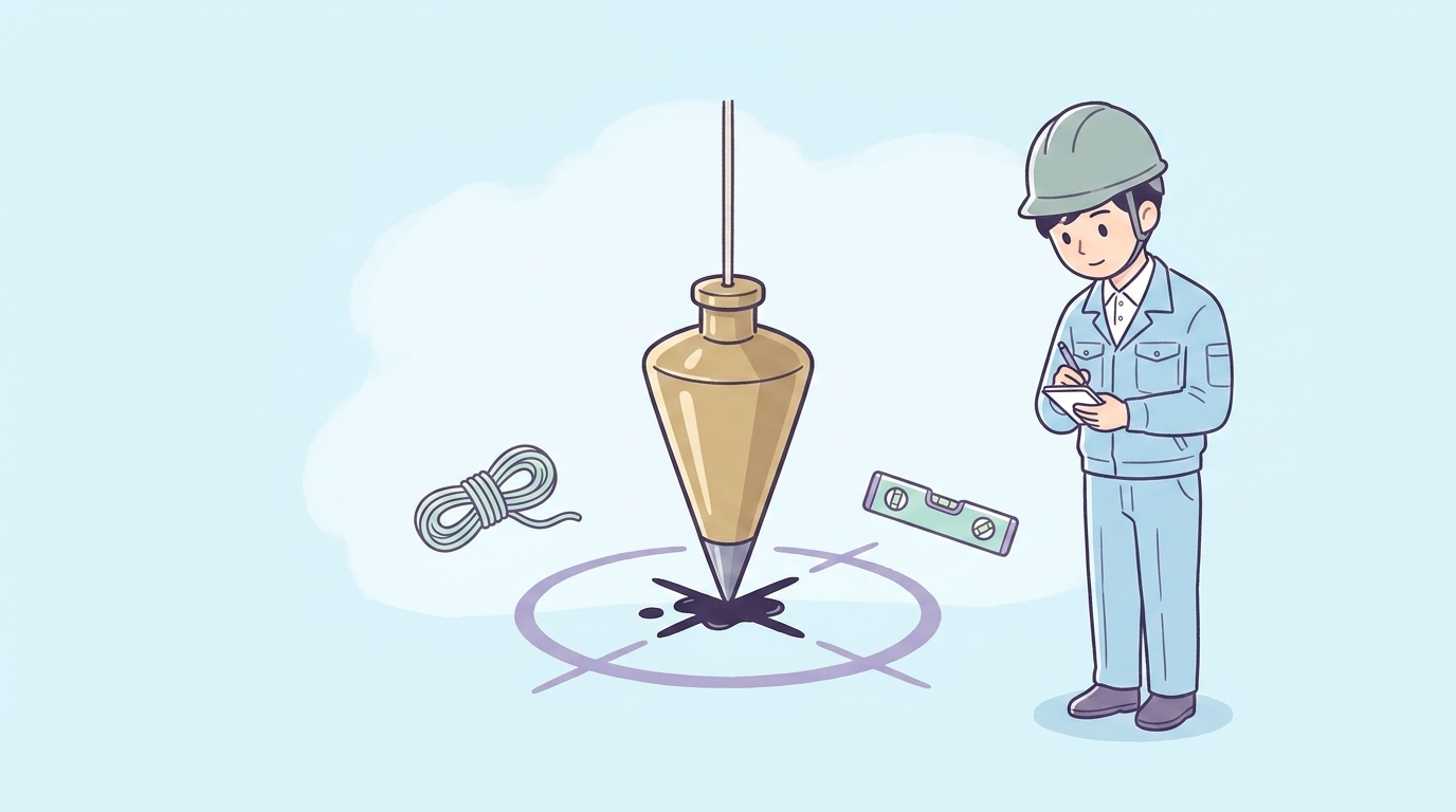 地下への墨出しで重要な墨の移し方と下げ振りの移設