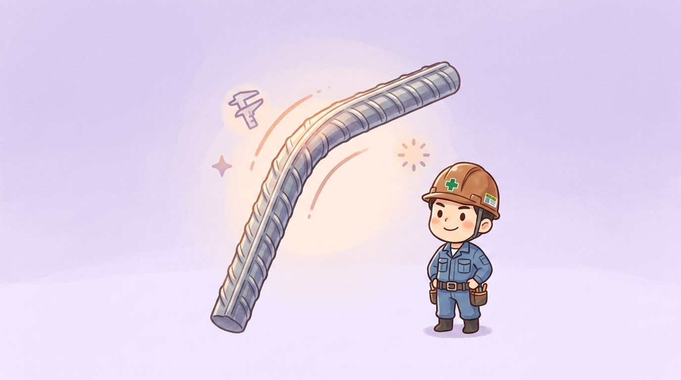 棒鋼を折り曲げる際の内法直径の管理