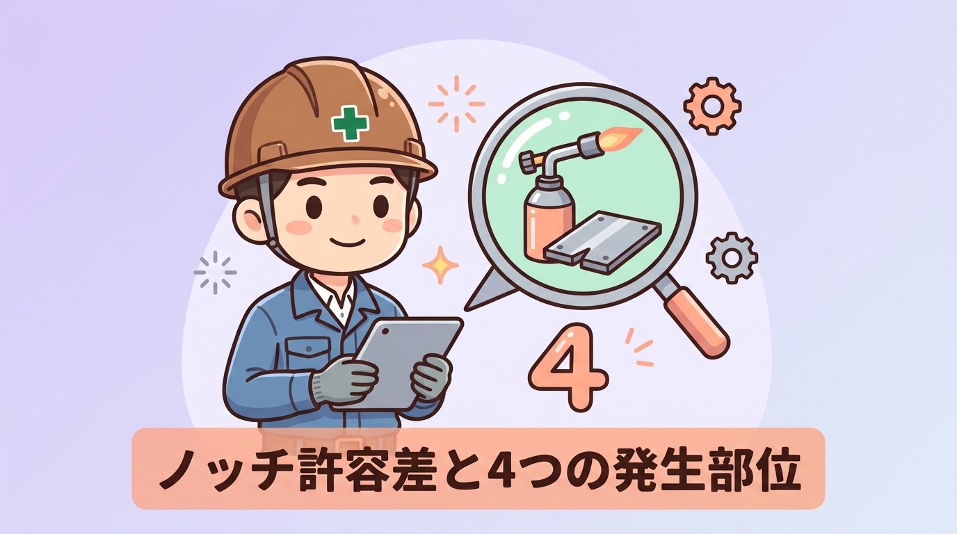 ガス切断のノッチ許容差と4つの主な発生部位