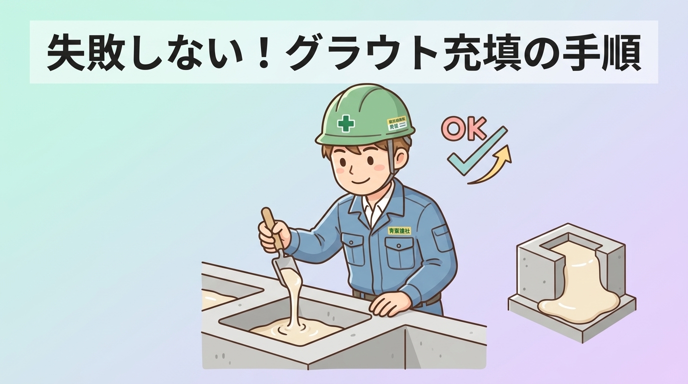 グラウト充填を確実に成功させる施工手順