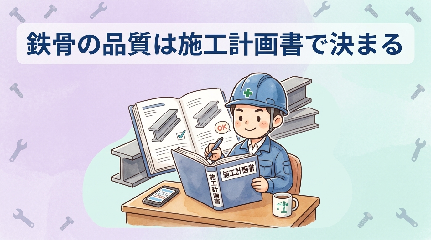 施工計画書に鉄骨の品質を左右する記載事項を盛り込む