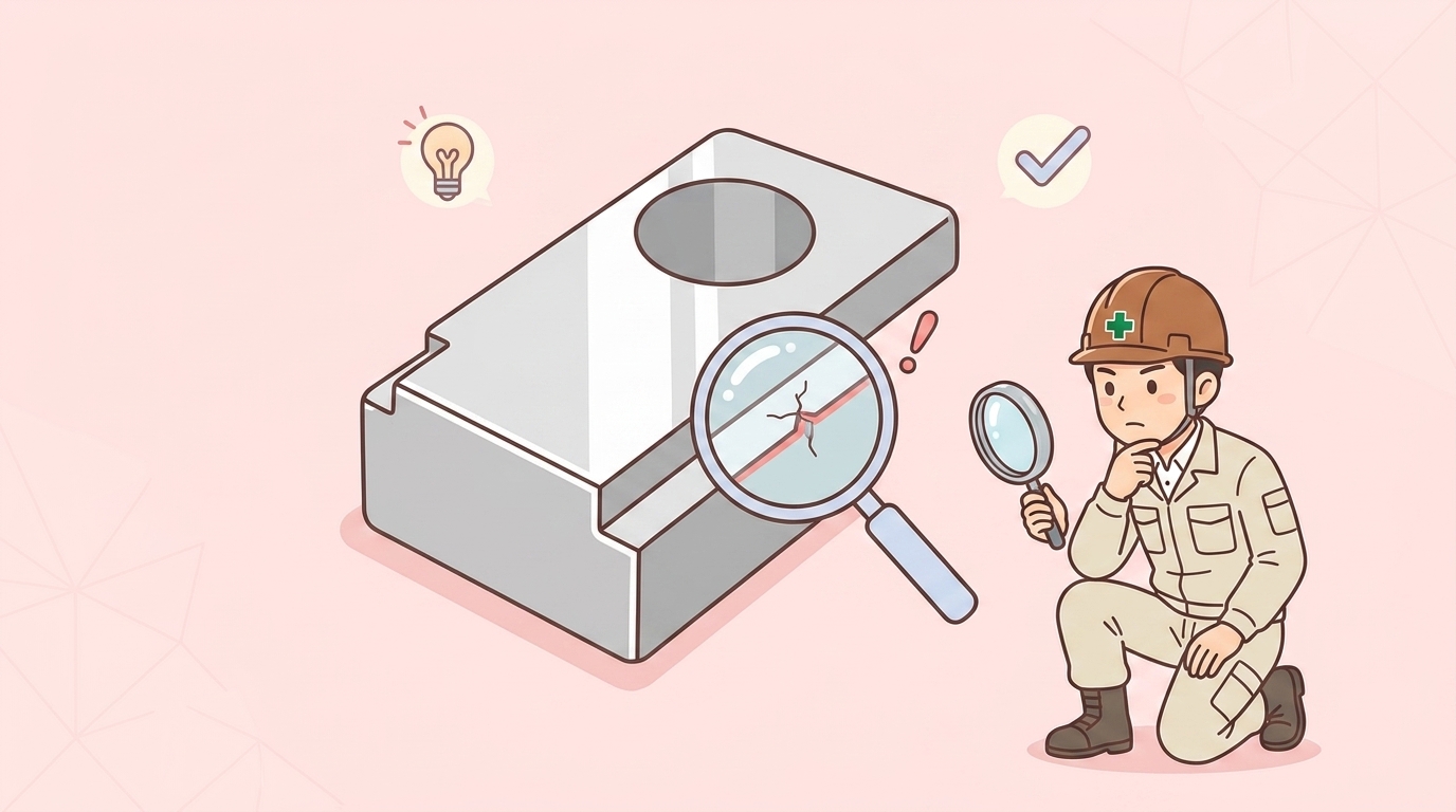 加工時のき裂を防ぐための自主検査