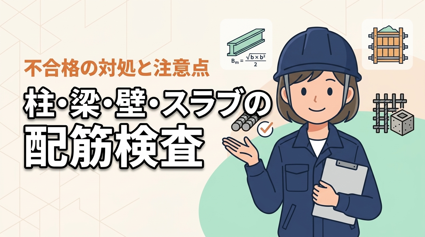 柱・梁・スラブ・壁の鉄筋配筋チェック項目｜検査不合格への対処と注意点