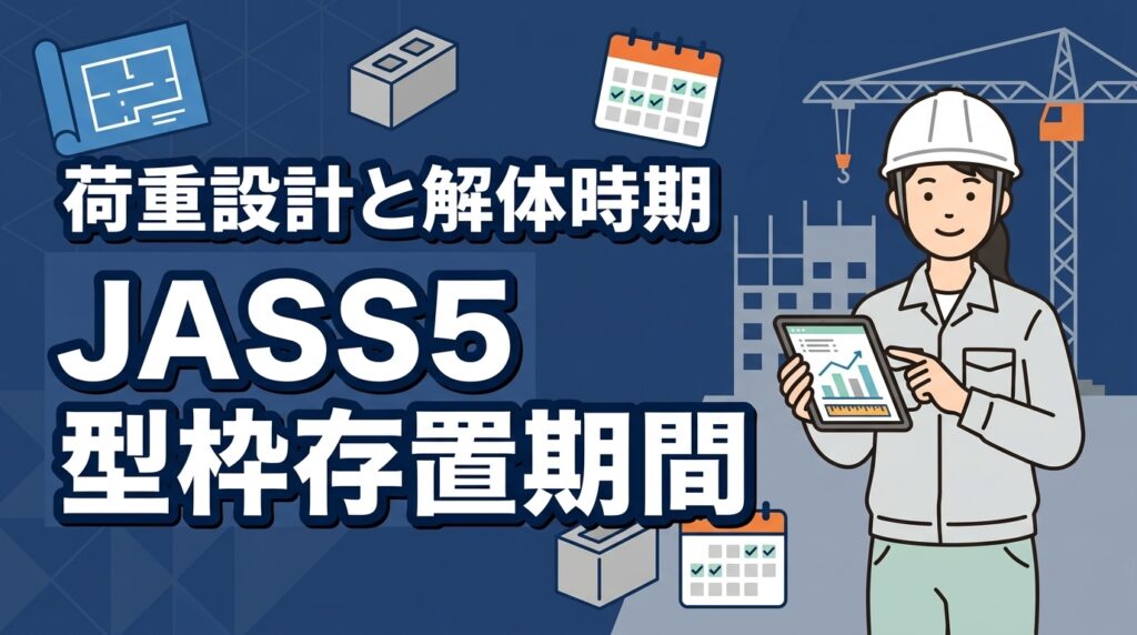 JASS5基準で学ぶ型枠の存置期間！荷重設計から解体のタイミングまで数字で理解する