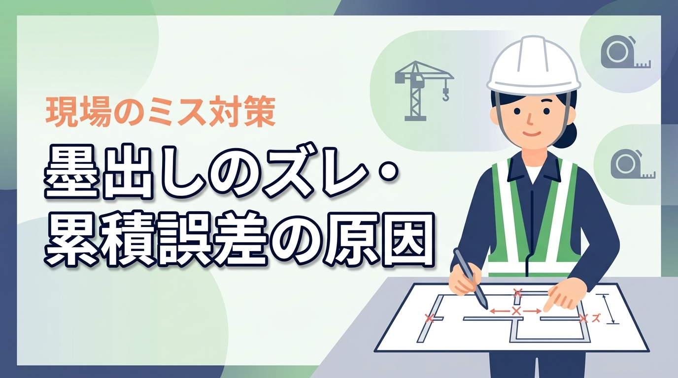 なぜ墨出しはズレるのか？累積誤差の原因を知り建築現場のミスを防ぐ