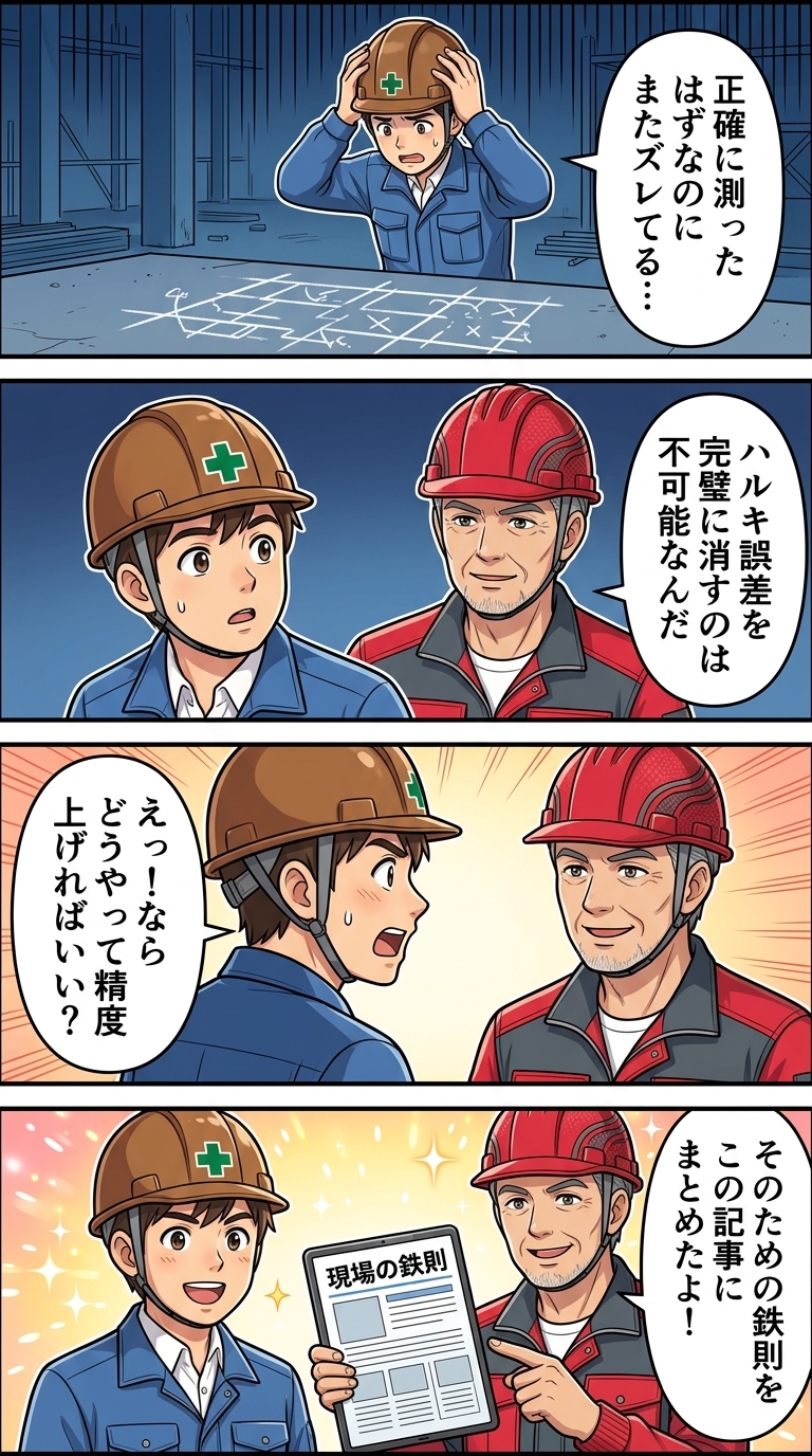 墨出し,誤差,墨出し,ズレ,原因,累積誤差,建築