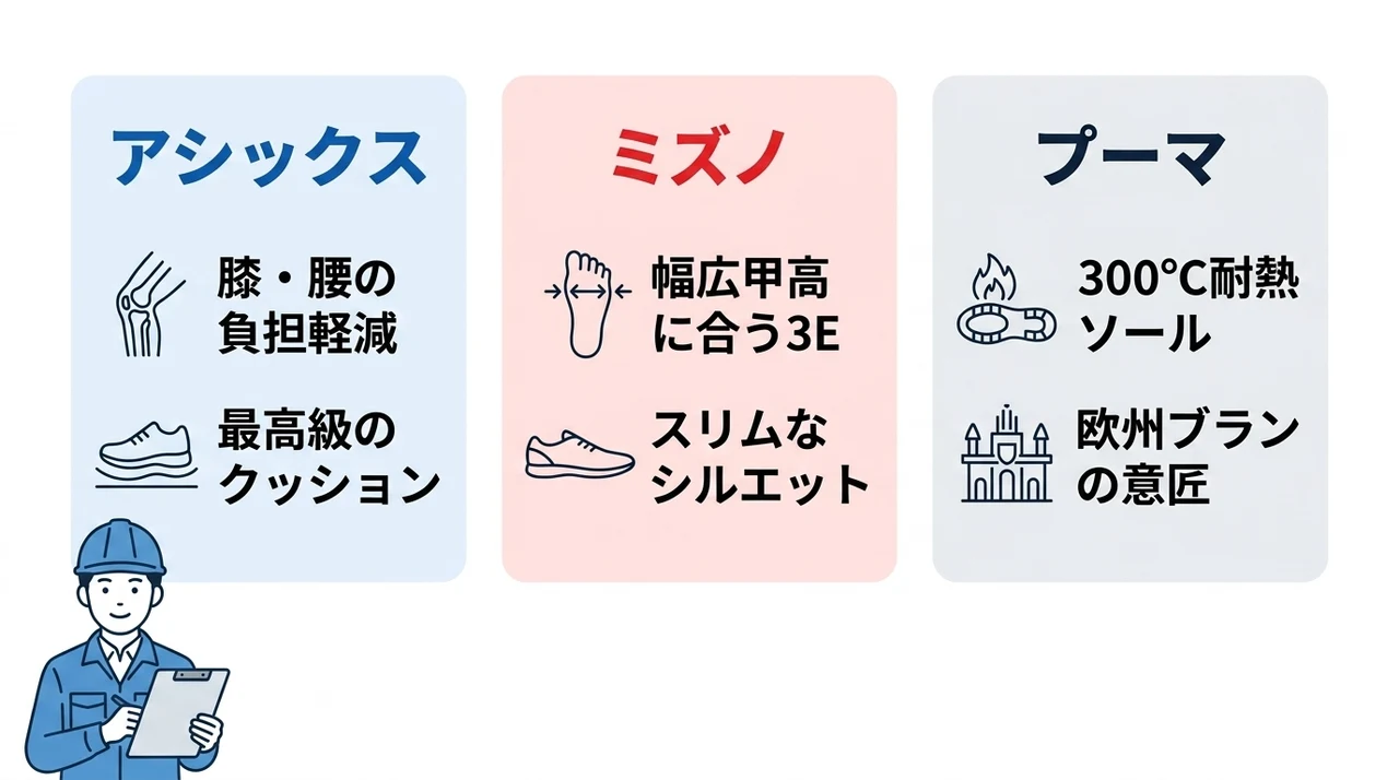 あなたにはどのブランドの安全靴が最適?