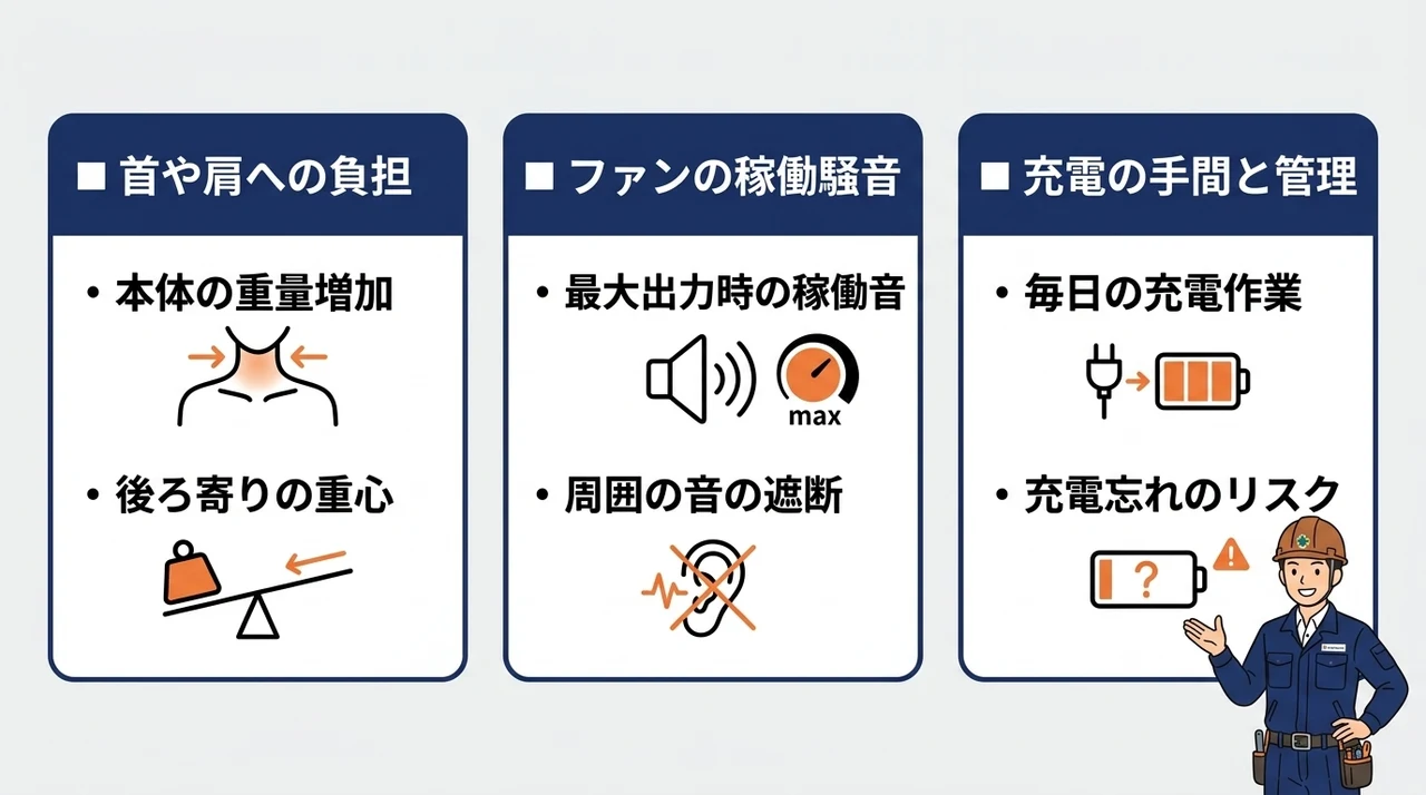 空調ヘルメットの気になるデメリット3つ