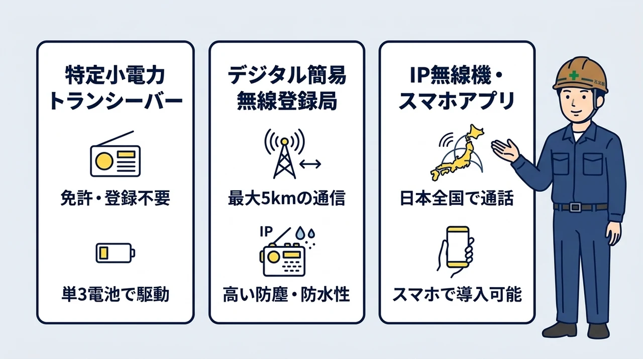 工事用業務用無線・インカムの建設業ヘルメット比較おすすめ