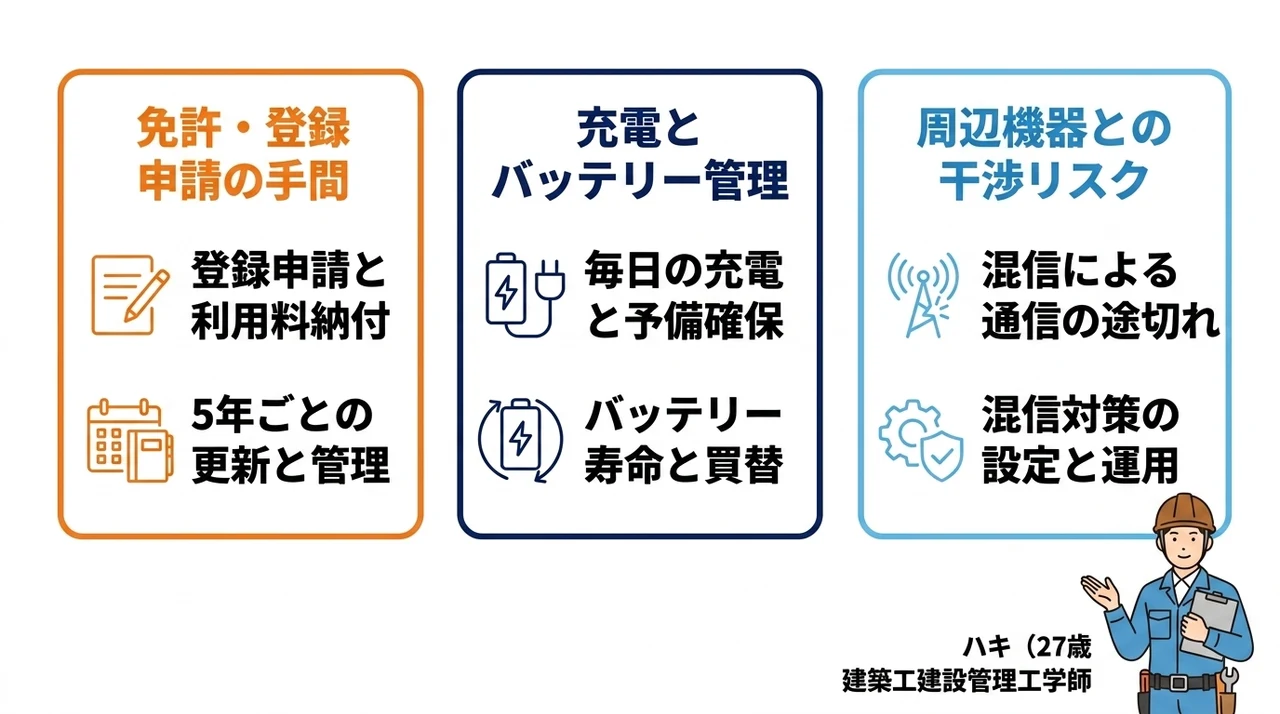 建設業で業務用無線機を運用する際のデメリット3つ