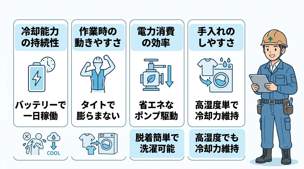 空調服と水冷服の性能を徹底比較