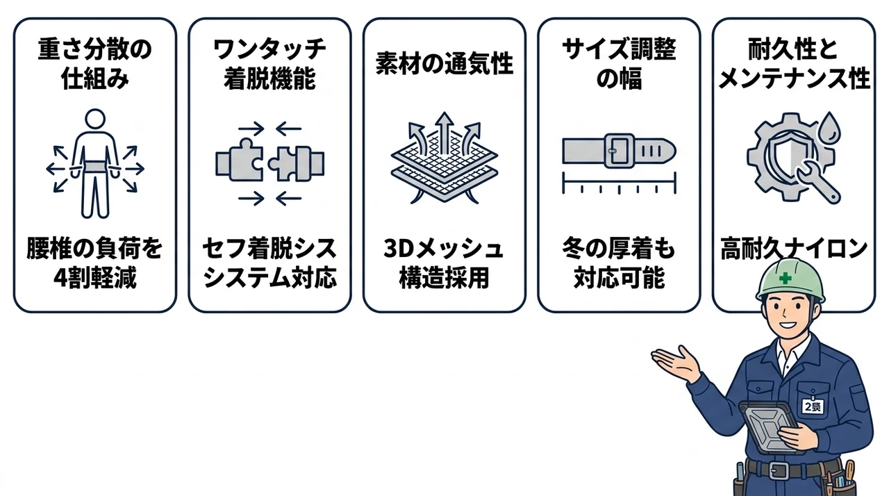 腰当てパッドとサスペンダーの選び方