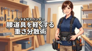 腰道具の重さ分散は腰当てパッドとサスペンダーで解決！職人のワンタッチ着脱ベルト選びの正解