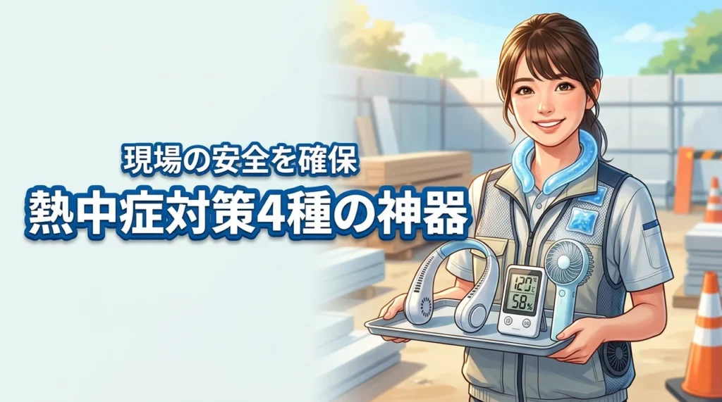 【現場の命を守る】空調服とインナーの保冷ベスト、首の冷却リングに携帯の熱中症計が正解