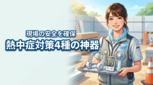 【現場の命を守る】空調服とインナーの保冷ベスト、首の冷却リングに携帯の熱中症計が正解