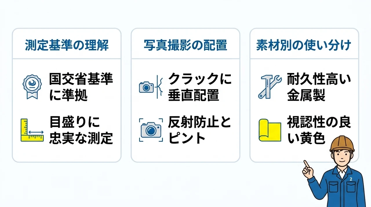 クラックスケールを用いたひび割れ測定のコツ