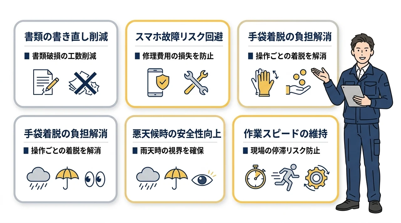 現場でスマホや防水ツールを導入するメリット