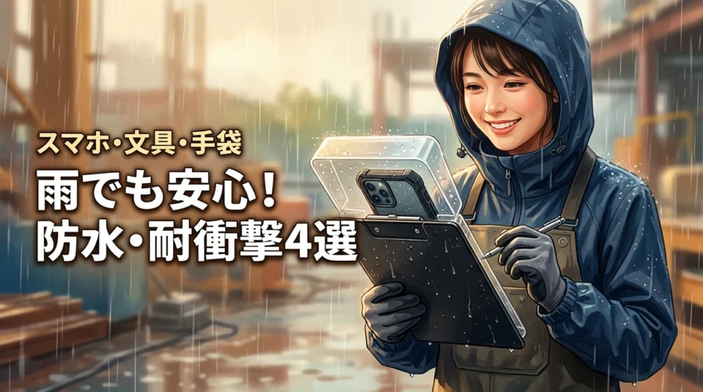 雨でも安心！防水クリップボードやスマホの耐衝撃・防塵、タッチペンにスマホ手袋4選