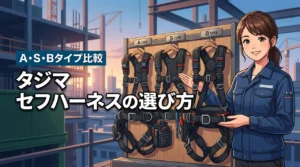 【タジマ】セフハーネスで腰道具の着脱を快適に！A・S・Bの違いと後悔しない選び方（記事のアイキャッチ画像）